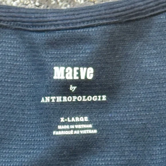 Anthropologie Maeve XL Blue Ribbed Satin Tiered Balloon Sleeve Shirt - Picture 9 of 12